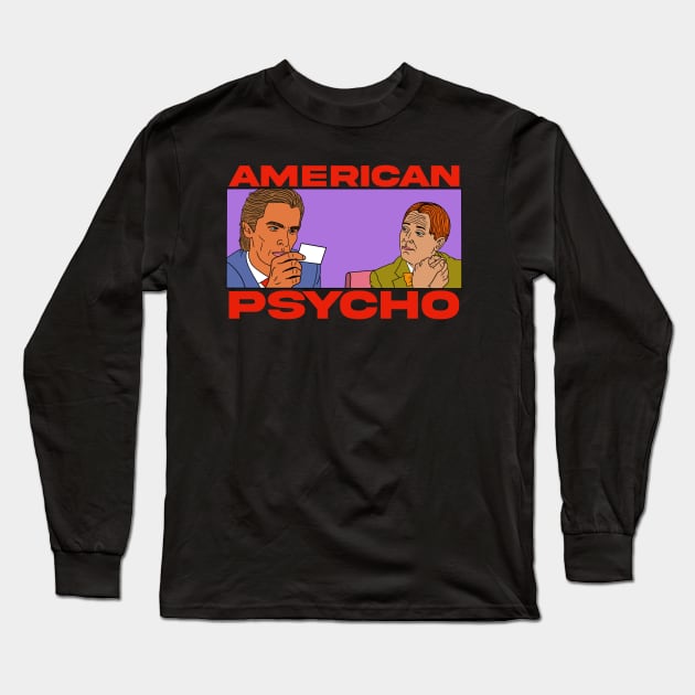 "American Psycho" Card Scene Long Sleeve T-Shirt by motelgemini